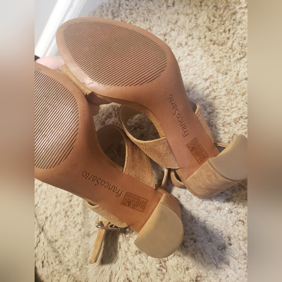 Franco sarto tan suede block heel sandals size 8 - Picture 2 of 4